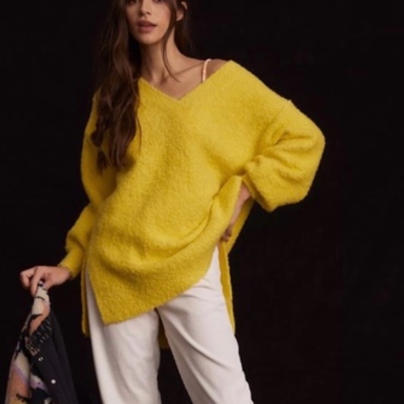 NWT Anthro - Pilcro Teddy V-Neck Tunic Sweater - Picture 4 of 13